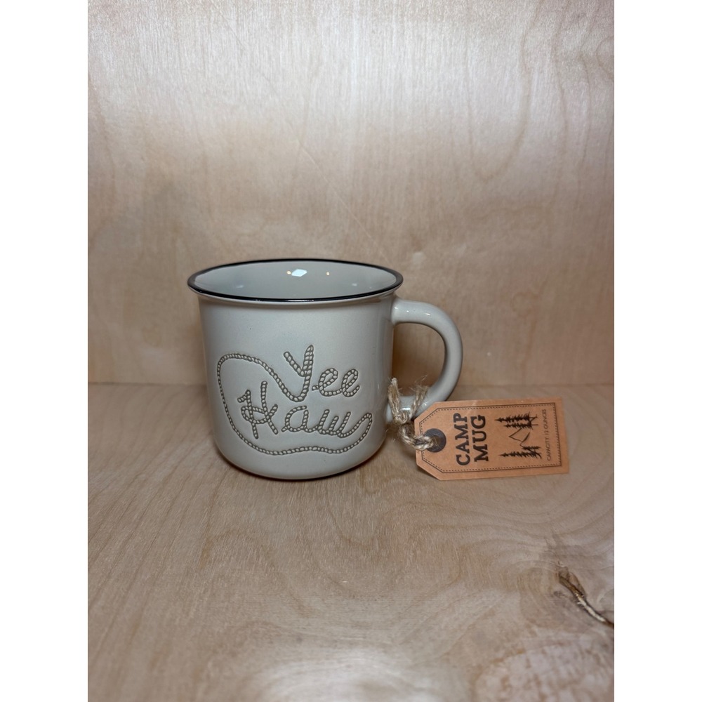 Ore Originals Living‎ Goods Yee Haw Camp Mug 12oz Cream Ceramic Western Cowboy